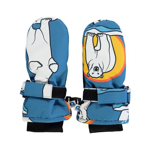 Småfolk Ski vanter Polar Bears Solid Blue | Blå | 4-6 years