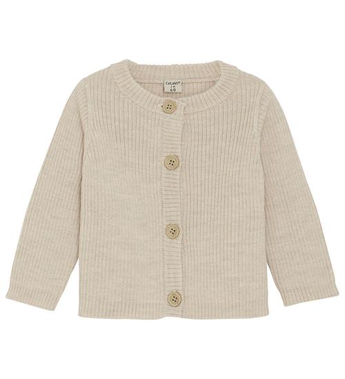 Se CeLaVi Cardigan - Uld - Dune Melange ved KidsWorld