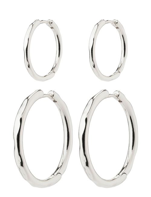 Se Pilgrim Eve Hoop Earrings 2-In-1 Set Pilgrim Silver ved Booztlet