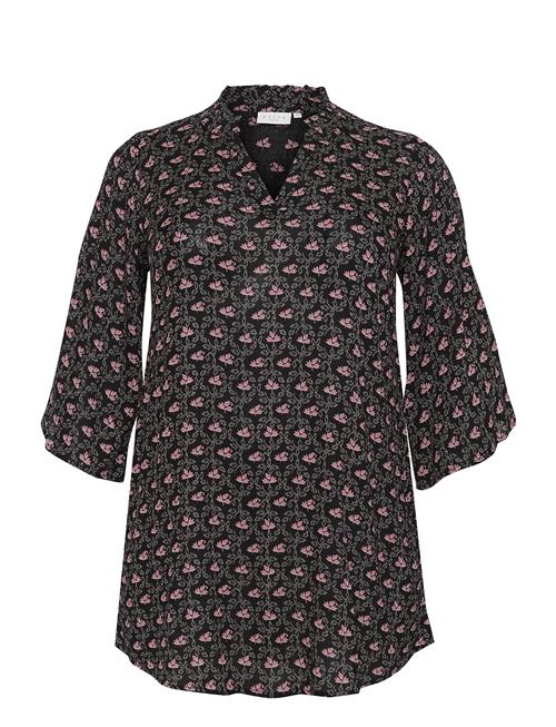 Se Kaffe Curve Kcamy Frill Tunic Printed Kaffe Curve Black ved Booztlet