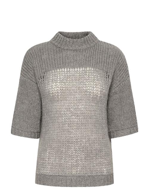 Se My Essential Wardrobe Lingomw Knit Blouse Ss My Essential Wardrobe Grey ved Booztlet