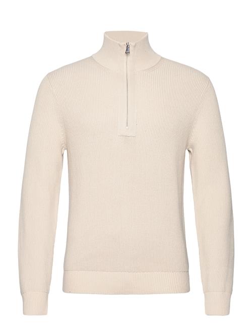 Se J. Lindeberg Alex Half Zip Knitted Sweater J. Lindeberg Cream ved Booztlet