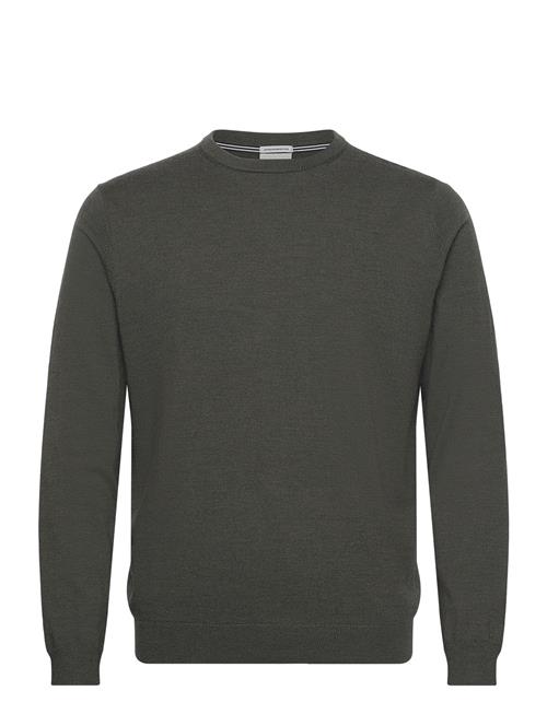 Lindbergh 100  Merino Crew Neck Knit Lindbergh Khaki