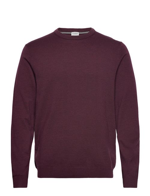 Lindbergh 100  Merino Crew Neck Knit Lindbergh Burgundy