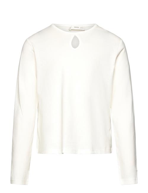 Mango Long Sleeve Cotton T-Shirt Mango White