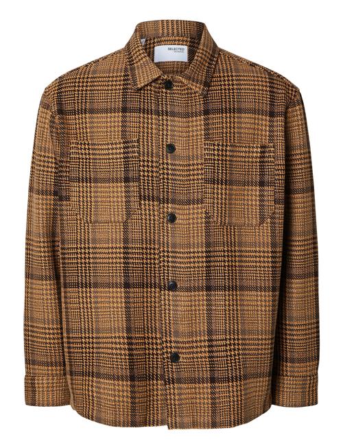 Selected Homme Slhboxy-Houndstooth Big Check Overshirt Selected Homme Brown