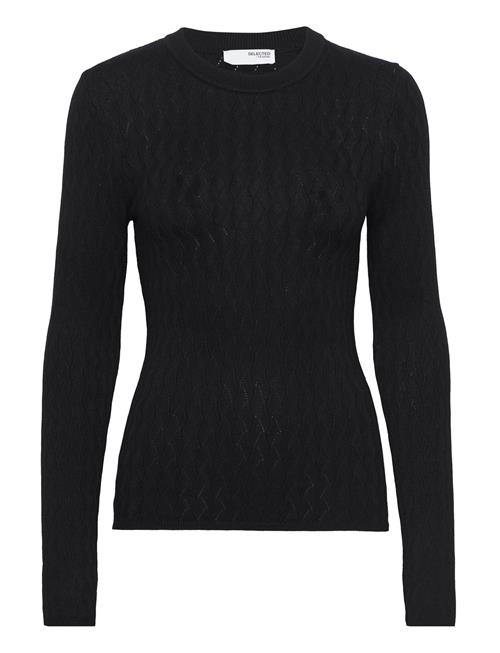 Se Selected Femme Slfcabala Ls Knit O-Neck Selected Femme Black ved Booztlet