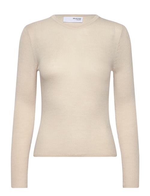 Slfnaja Ls Knit O-Neck Selected Cream