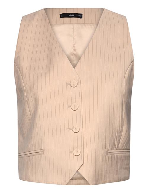 Mango Striped Suit Waistcoat Mango Cream