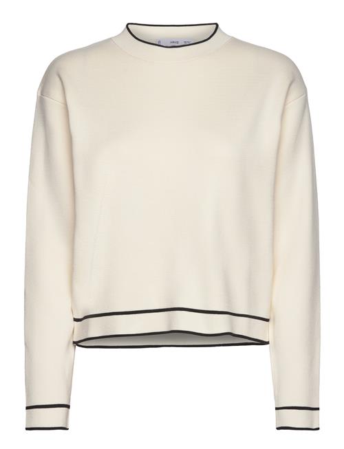 Contrast Trim Sweater Mango Cream