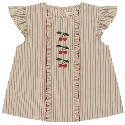 Se Konges Sløjd GOTS Ellie Stribet Bluse Tea | Beige | 18 months ved Babyshop