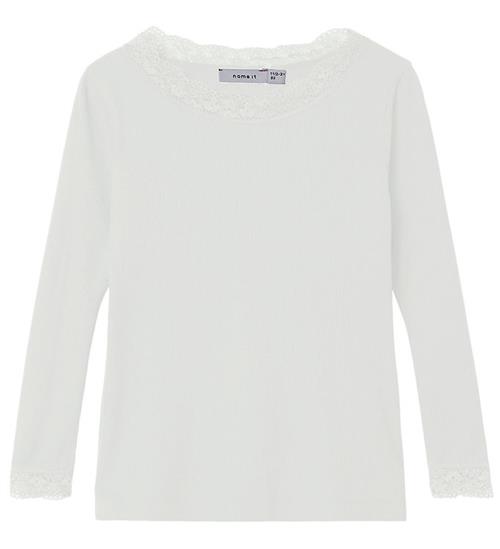 Se Name It Bluse - Rib - NmfNamma - Bright White m. Blonder ved KidsWorld