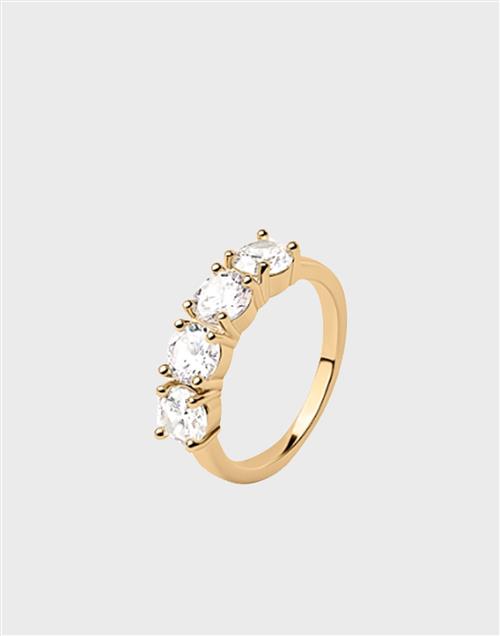 Se Muli Collection - Guld - Quatro Zirconia Ring ved Nelly