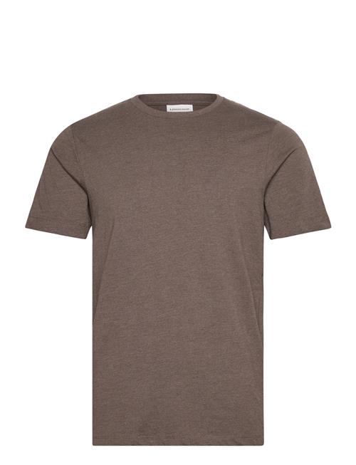 Lindbergh Basic Tee S/S In Melange Lindbergh Brown