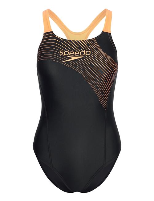 Speedo Womens Medley Logo 1 Piece Speedo Black