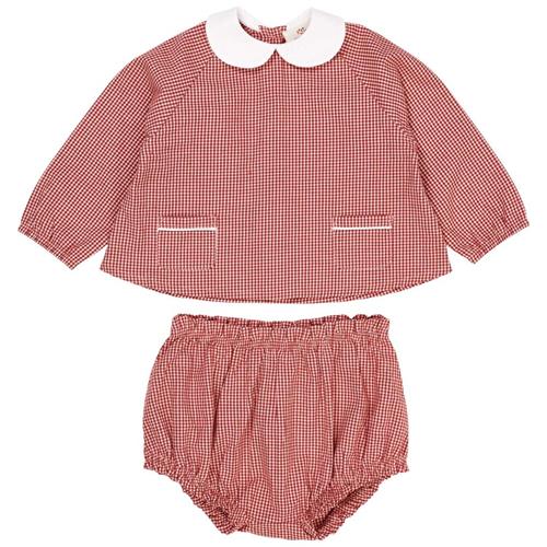 Copenhagen Colors Check Baby Set  Red Check Combi | Rød | 56 cm