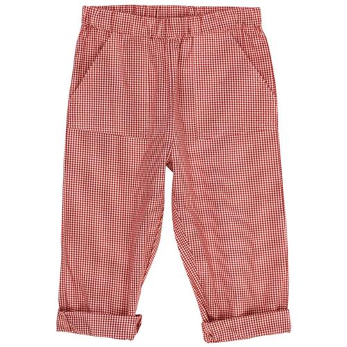 Copenhagen Colors Check Pant with Elastic at the Waist  Red Check Combi | Rød | 122 cm