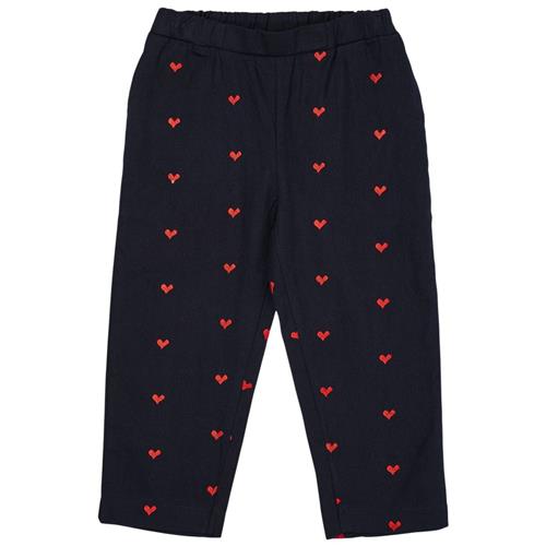 Copenhagen Colors Twill Heart Bukser Navy w. Red Hearts | Marine blå | 86 cm