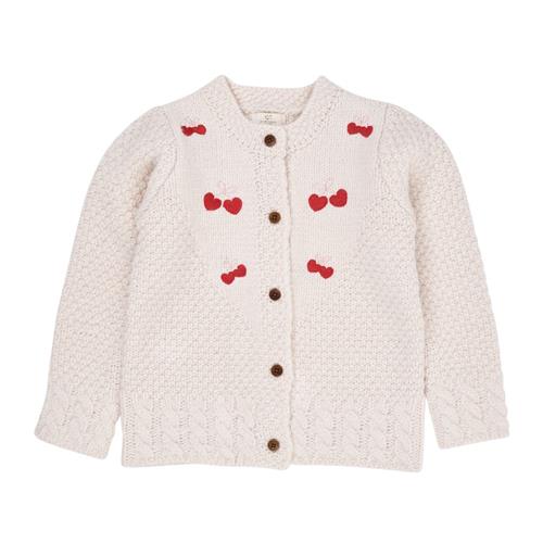 Copenhagen Colors Lambwool Cardigan w Bow Emb  CREAM |  | 116 cm