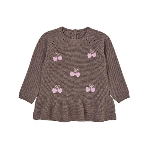 Copenhagen Colors Lambwool Blouse w  Frill & Bow Emb  Natural Melange | Beige | 80 cm