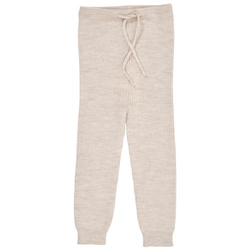 Copenhagen Colors Merino Classic Rib Leggings w Drawstrings  Pale Cream Melange |  | 86 cm