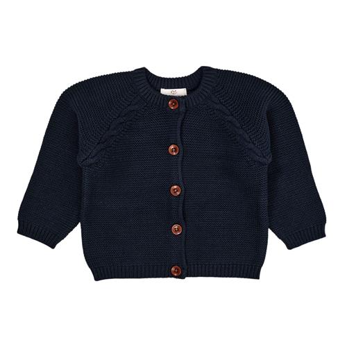 Copenhagen Colors Classic Baby Cotton Cable Cardigan  Navy | Marine blå | 50 cm