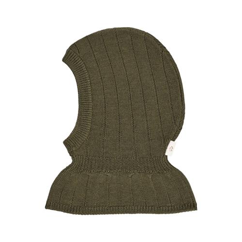 Copenhagen Colors Rib Knitted Balaclava In Merino Wool  Forest Green | Grønn | 48/50 cm