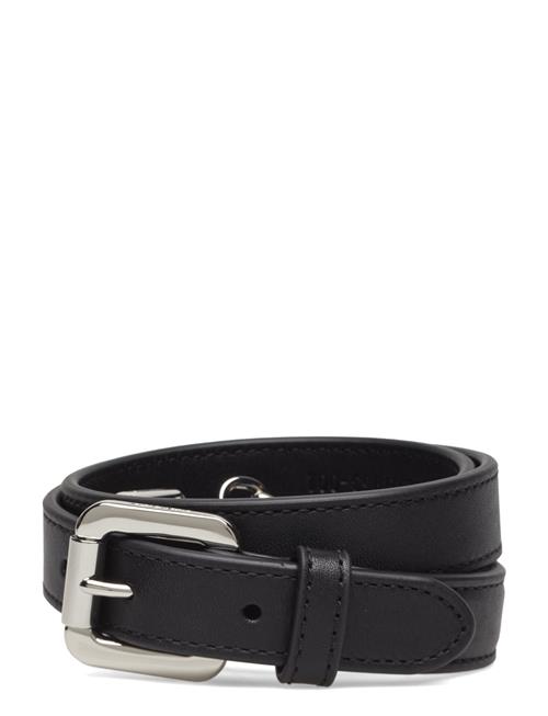 Se Lauren Ralph Lauren Leather Double-Buckle Skinny Belt Lauren Ralph Lauren Black ved Booztlet