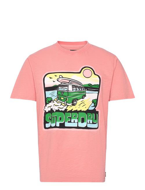 Superdry Neon Travel Graphic Loose Tee Superdry Pink