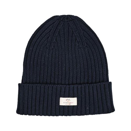 Copenhagen Colors Cotton Knitted Classic Beanie  Navy | Marine blå | 48/50 cm