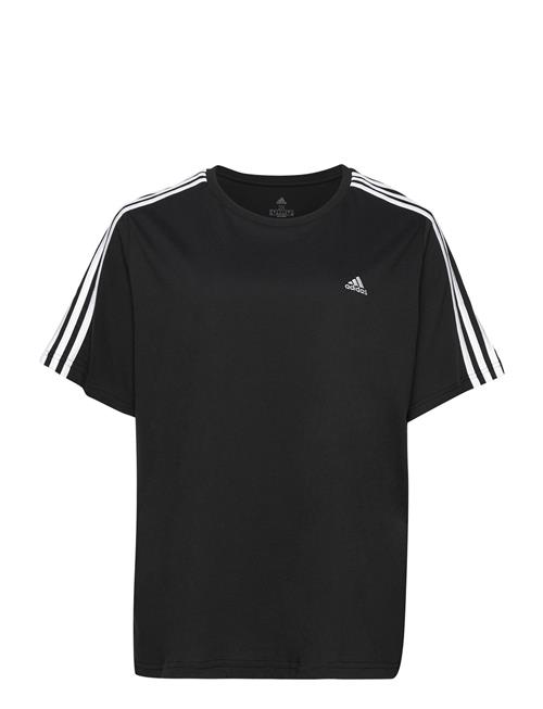 Se adidas Sportswear Adidas Womenessentials Slim 3-Stripes T-Shirt Plus Isze Adidas Sportswear Black ved Booztlet