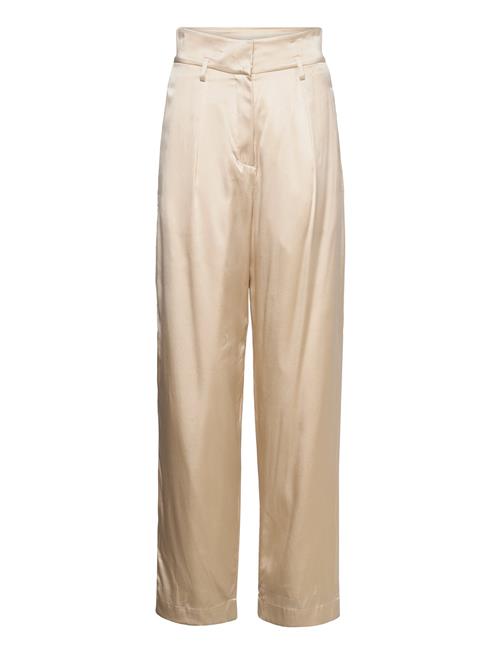 Cathrine Hammel Silk Satin Suit Pants Cathrine Hammel Beige