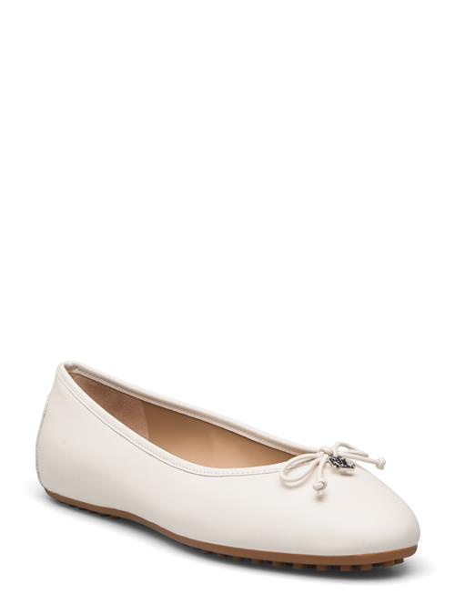 Se Lauren Ralph Lauren Jayna Nappa Leather Driver Flat Lauren Ralph Lauren Cream ved Booztlet