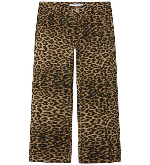 Se Name It Bukser - Twill - NkfRose - Silver Mink/Leopard ved KidsWorld