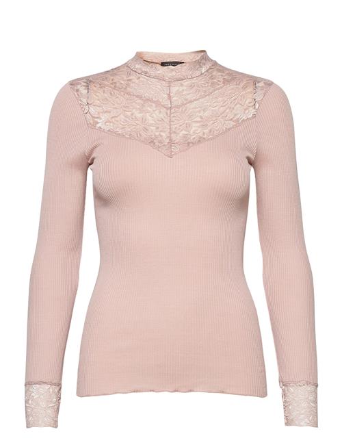 Se Rosemunde Silk T-Shirt W/ Lace Rosemunde Pink ved Booztlet