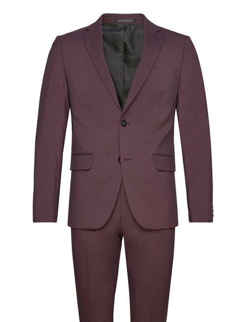 Lindbergh Plain Mens Suit - Normal Lenght Lindbergh Burgundy