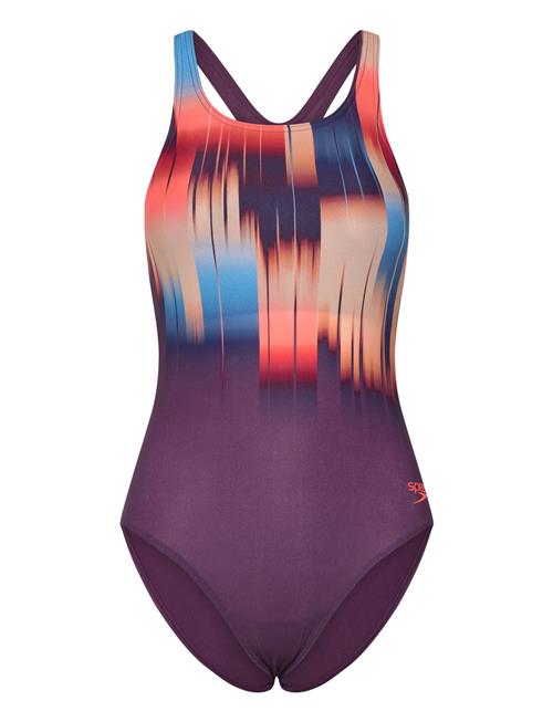 Speedo Womens Digital Printed Medalist Speedo Purple