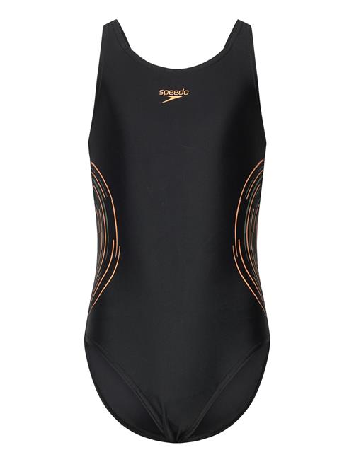 Girls Placement Muscleback Speedo Black