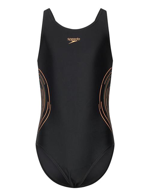 Girls Placmement Muscleback Speedo Black