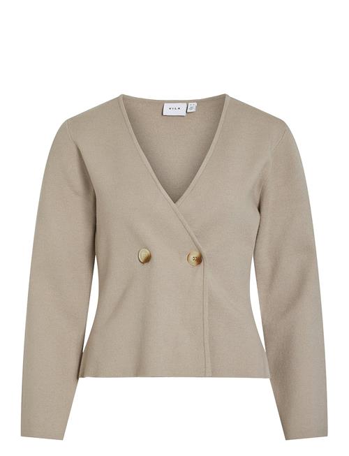 Se Vila Vizarah Knit Cardigan/Ka Vila Beige ved Booztlet