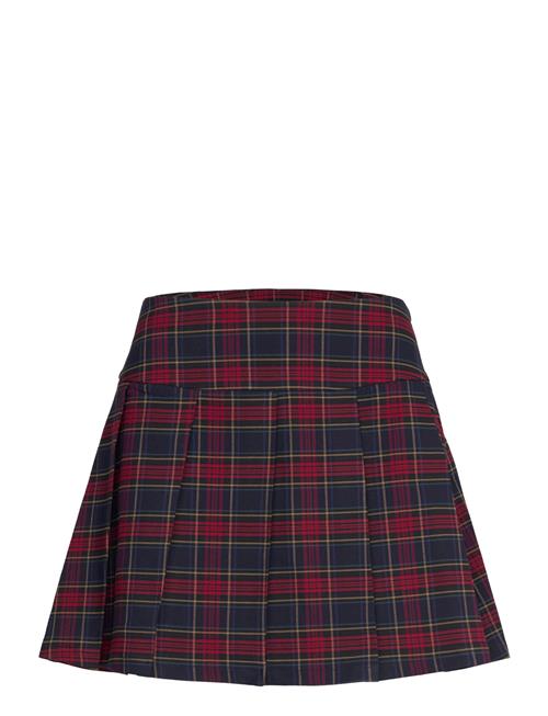 Pleated Check Skirt Mango Navy