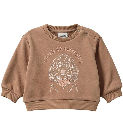 Se Sofie Schnoor Sweatshirt - Cashnew Brown m. Print ved KidsWorld