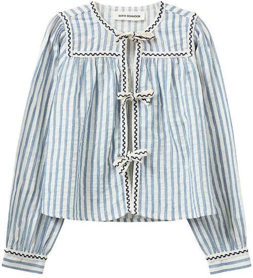 Se Sofie Schnoor Cardigan - Federal Blue m. Striber ved KidsWorld