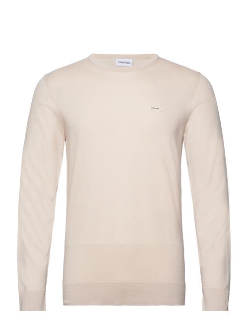 Se Calvin Klein Cotton Silk Cn Sweater Calvin Klein Beige ved Booztlet