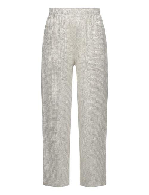 Mango Metallic Straight-Fit Trousers Mango Silver