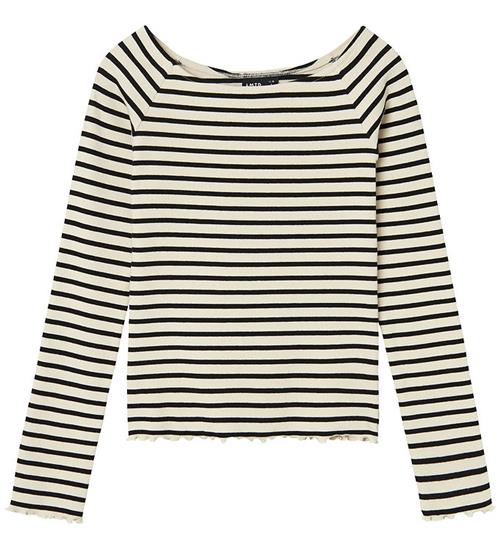 Se LMTD Bluse - NbfRille - White Alyssum/Black ved KidsWorld