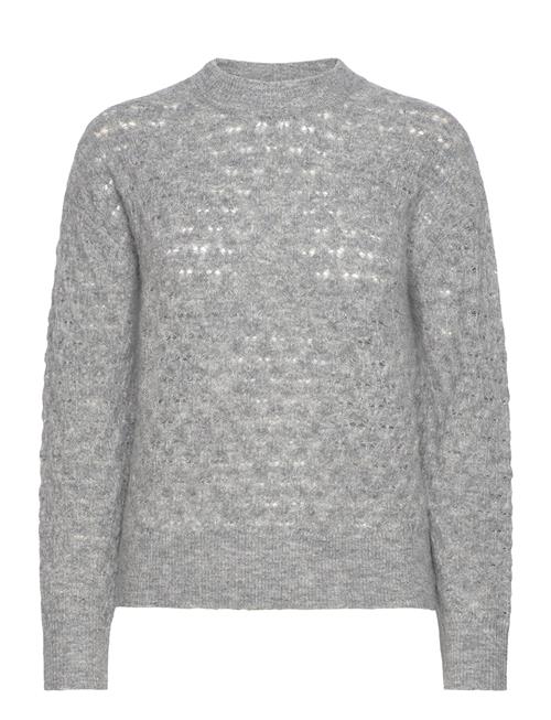 Se Samsøe Samsøe Saanour Pointelle Sweater 7355 Samsøe Samsøe Grey ved Booztlet