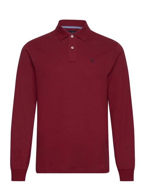 Se Hackett London Slim Fit Logo Ls Hackett London Burgundy ved Booztlet