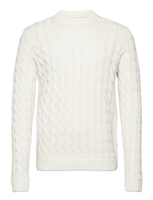 Se ONLY & SONS Onskicker Life Reg 3 Cable Crew Knit ONLY & SONS White ved Booztlet