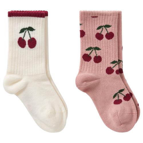 Se Kuling 2-pak GOTS Korfu Strømper Cherry | Lyserød | 28-31 EU ved Babyshop